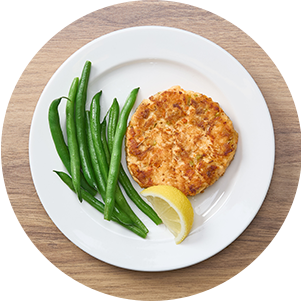 Plated Salmonpatties