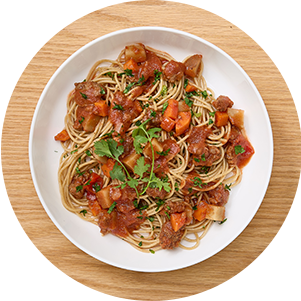 Plated Somalibeefveggiepasta