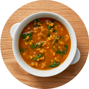 Plated Curried Lentil Soup