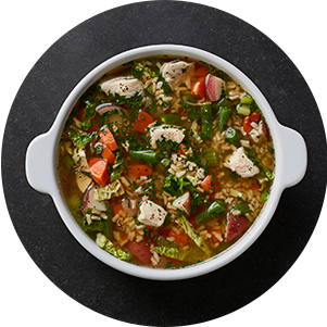Plated Chickenandricesoup