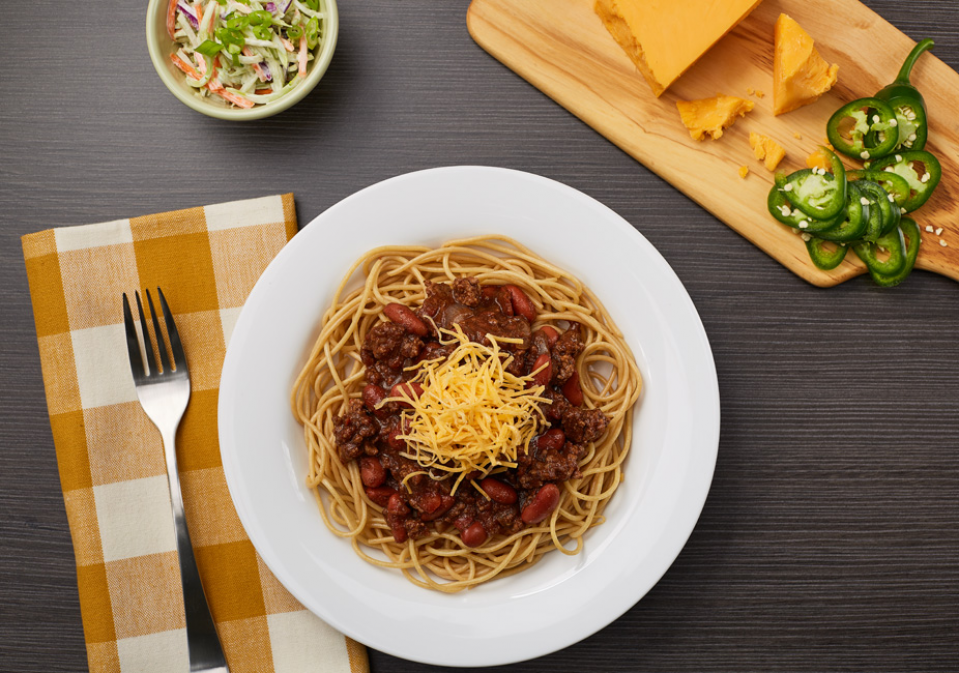 Comida Chili de Cincinatti con 5 ingredientes