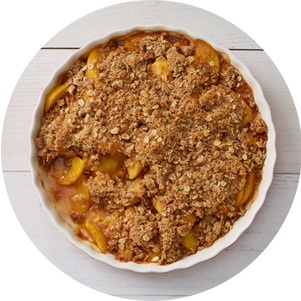 Plated Peachcrumble