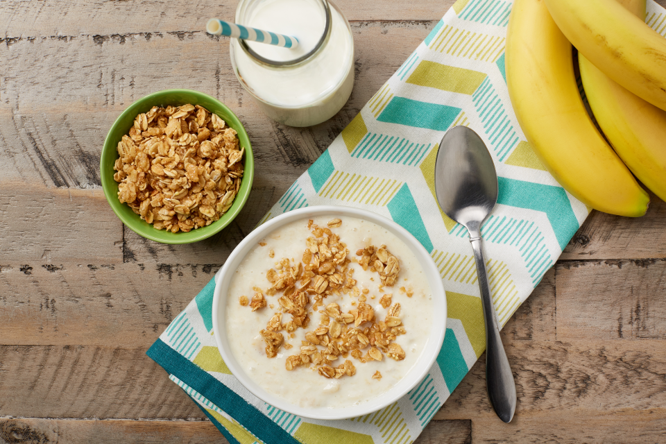 Postre de banana en bolsa