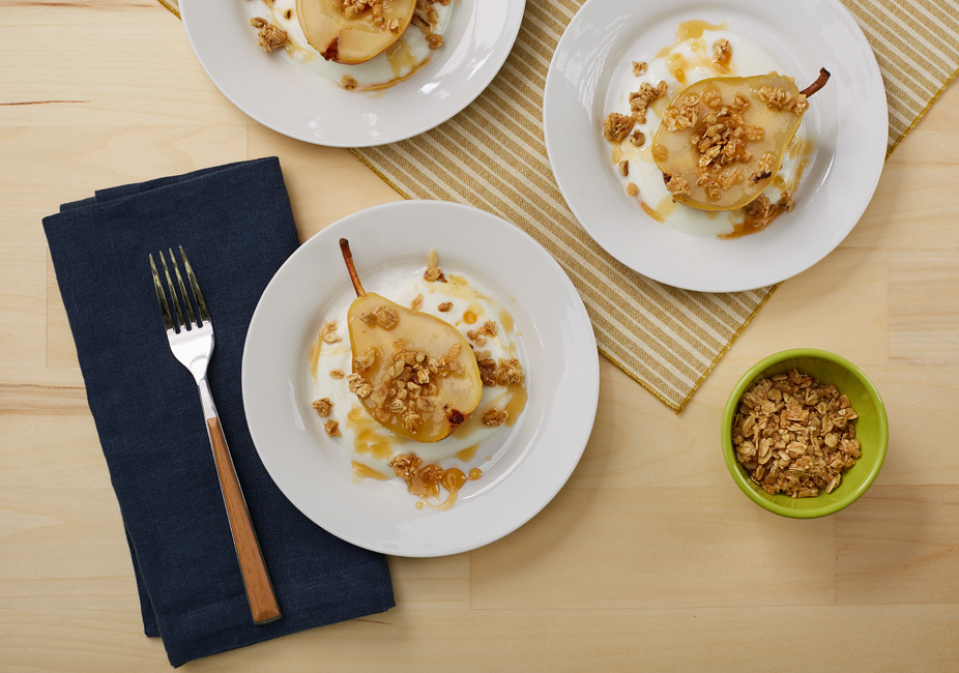 Comida Parfait de pera al horno