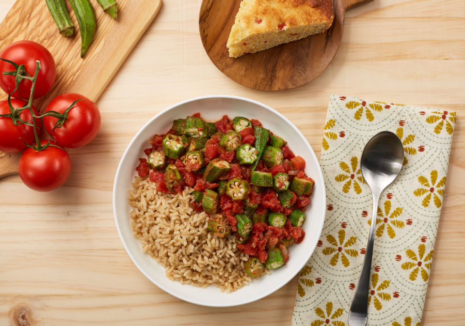 Meal Stewed Okra And Tomatoes