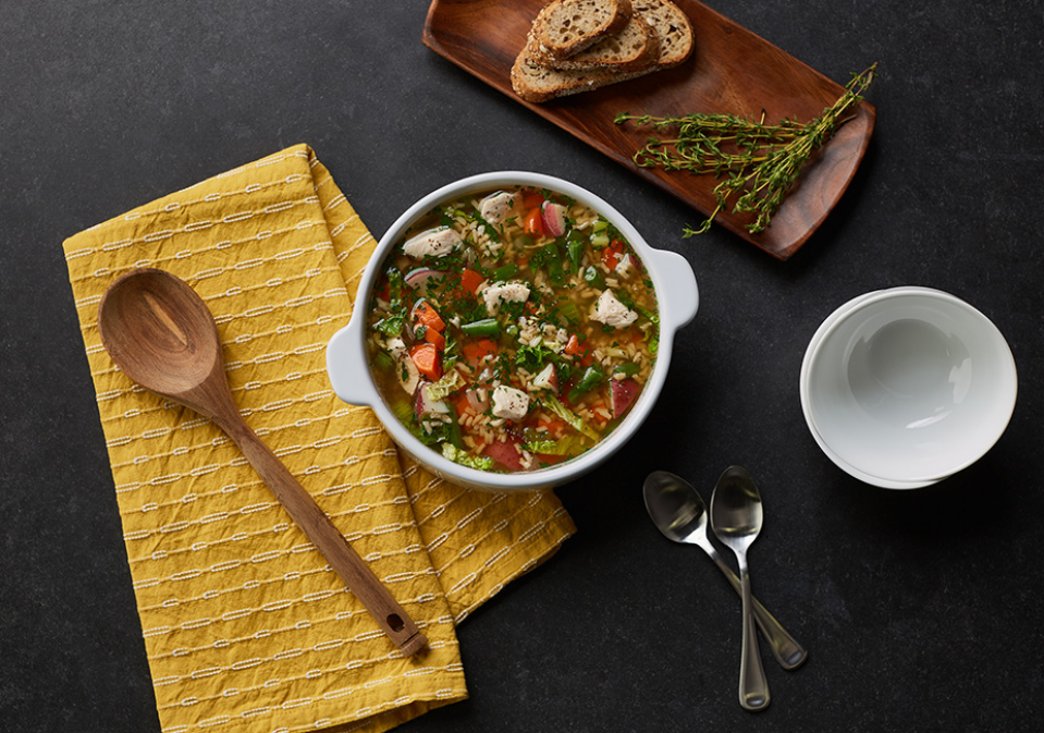 Comida Sopa de pollo y arroz