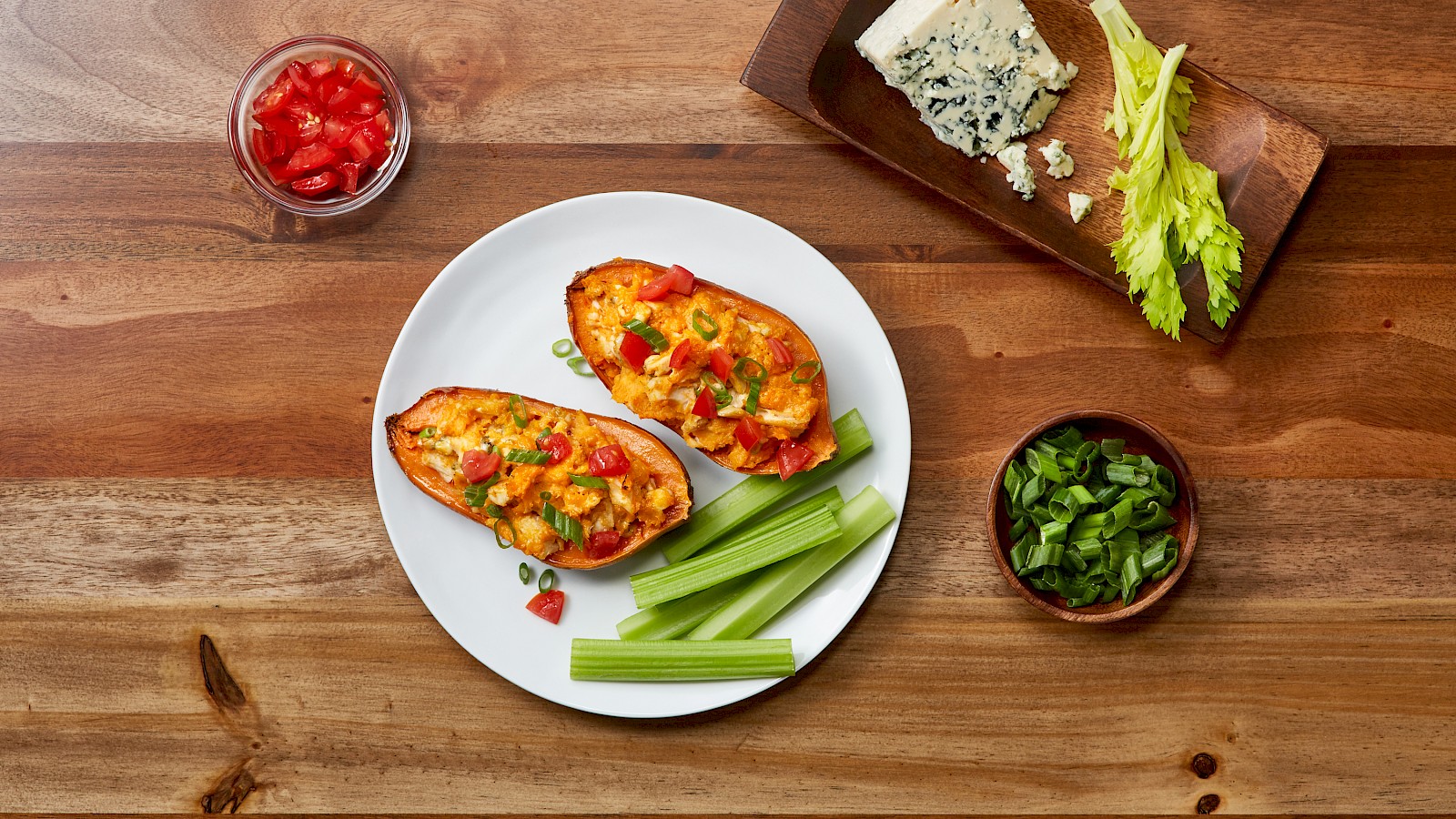 Potato Skins with Buffalo Chicken