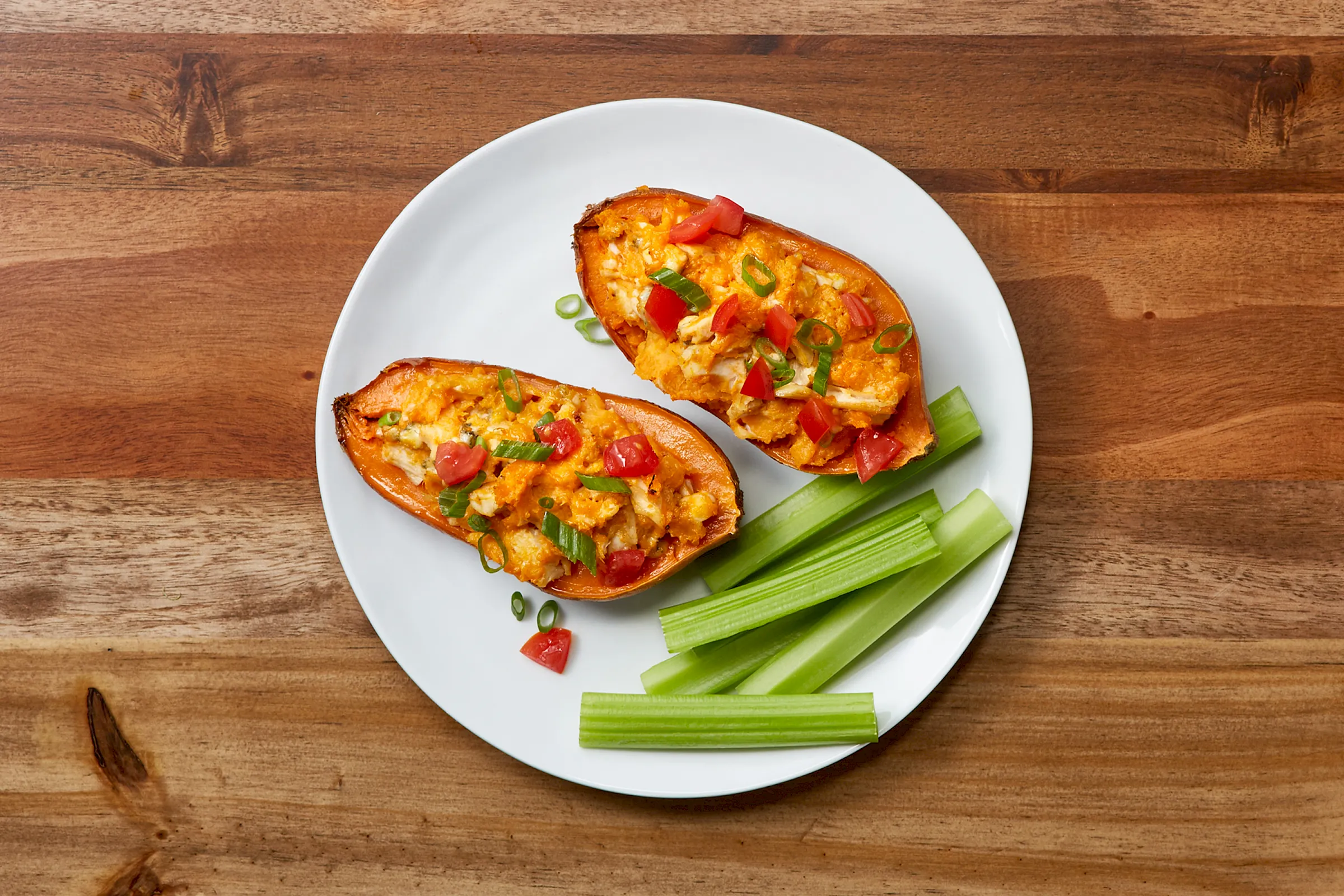 Potato Skins with Buffalo Chicken