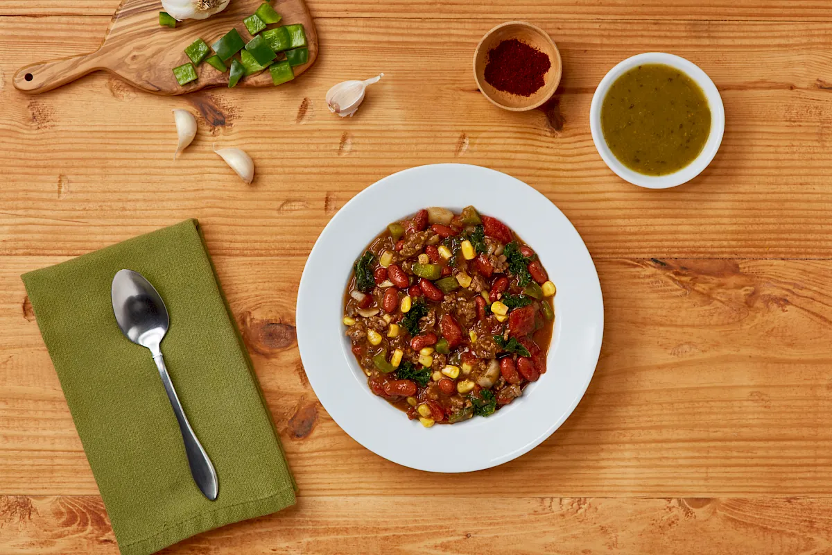 Beef and Bean Chili Verde