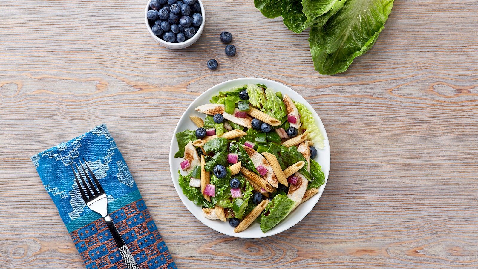 Blueberry Chicken Pasta Salad