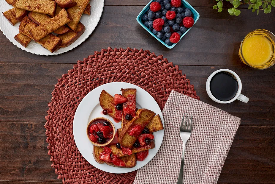 French Toast Sticks with Berry Syrup