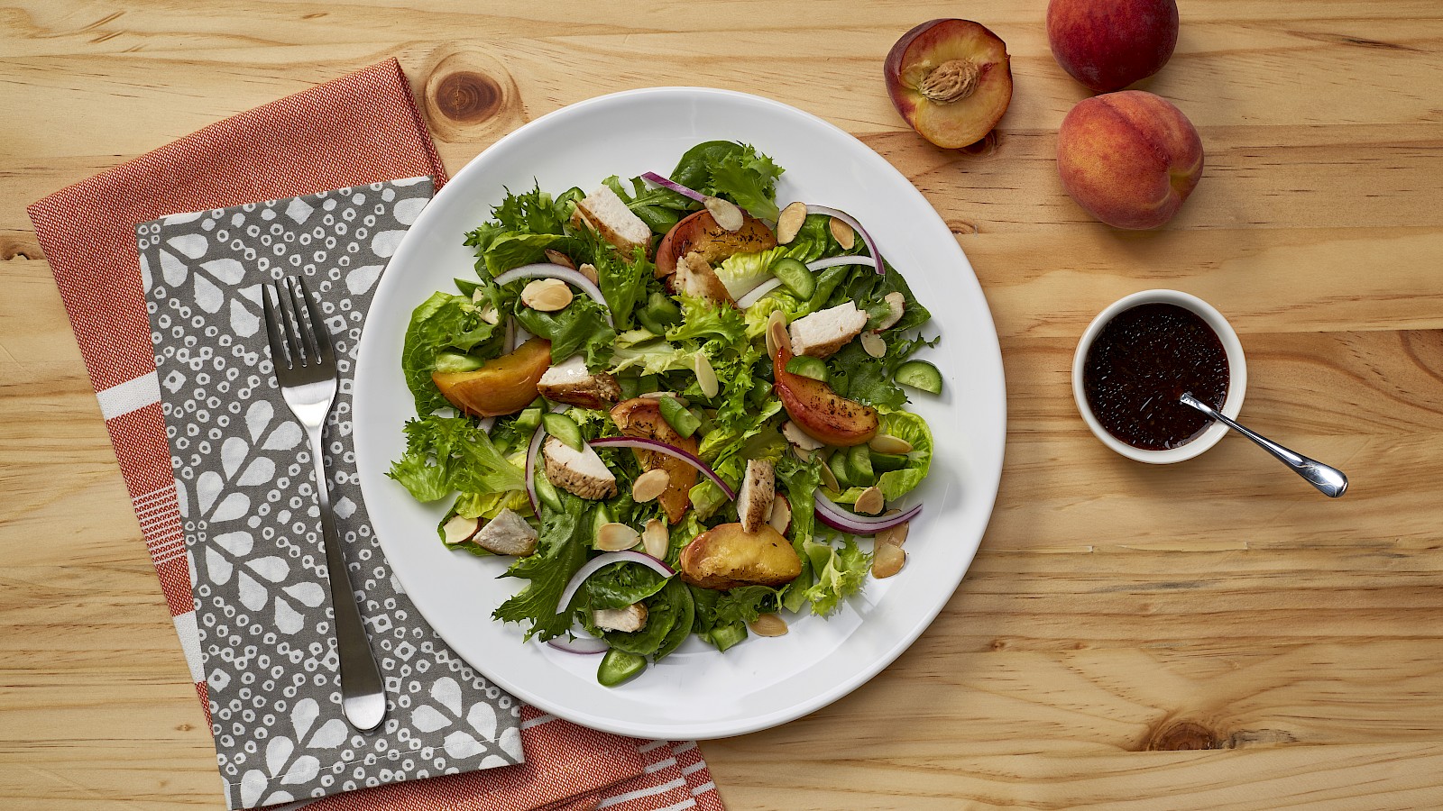 Baked Balsamic Peach Salad