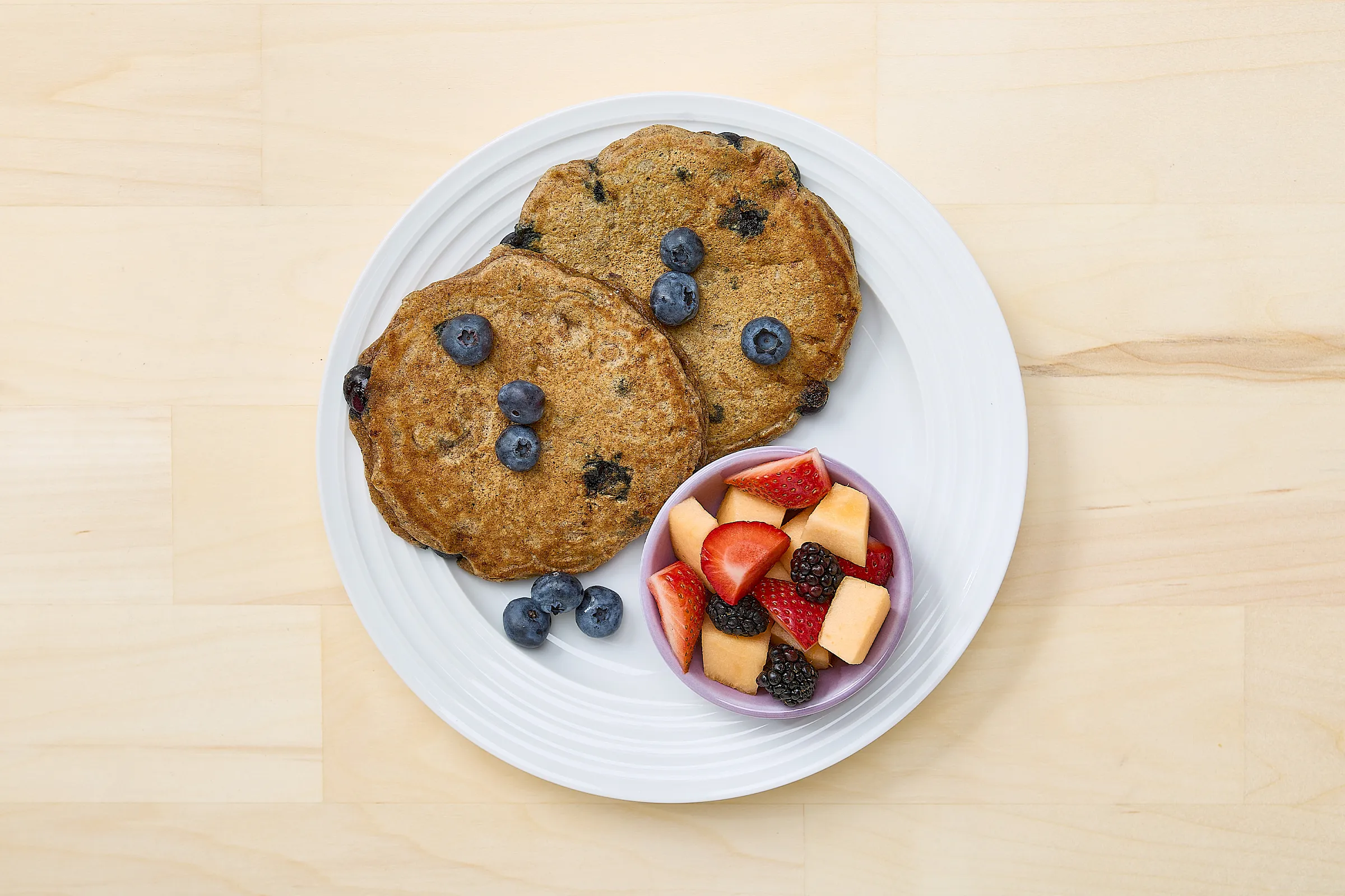 Blueberry Cottage Cheese Pancakes